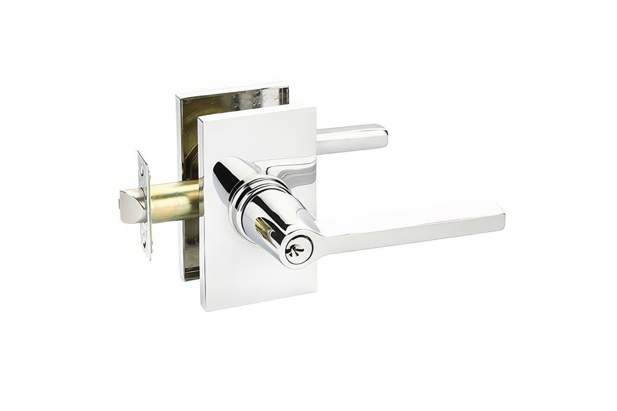 Emtek 5123HLOUS26LH polished chrome keyed entry door lever