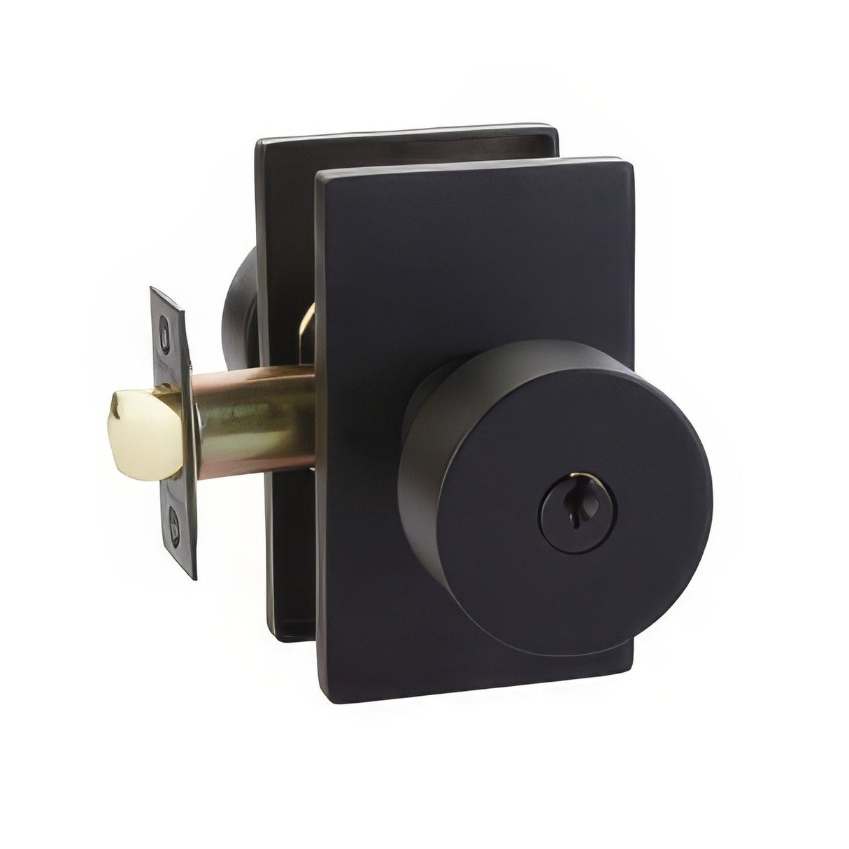 Emtek 5123ROUUS10B oil rubbed bronze keyed entry door knob