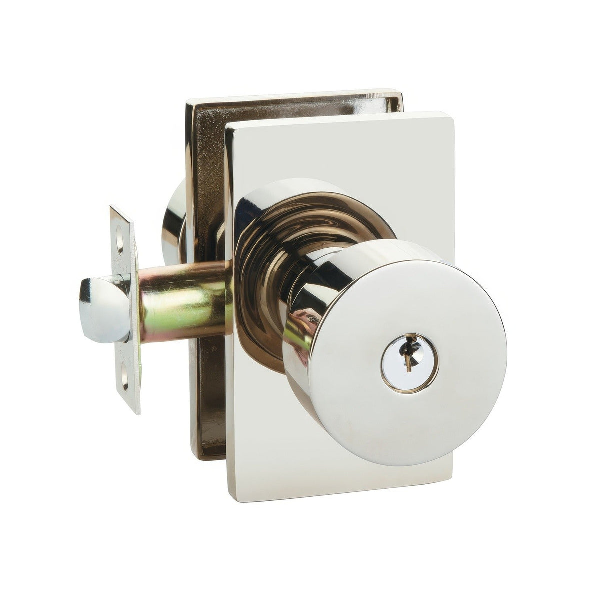 Emtek 5123ROUUS14 polished nickel lifetime keyed entry door knob