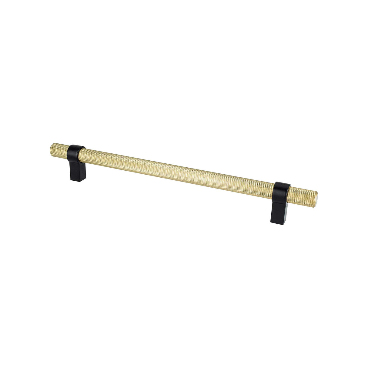 Berenson Radial Reign 224mm CC Modern Brushed Gold Bar and Matte Black Posts Pull in Modern Brushed Gold and Matte Black
