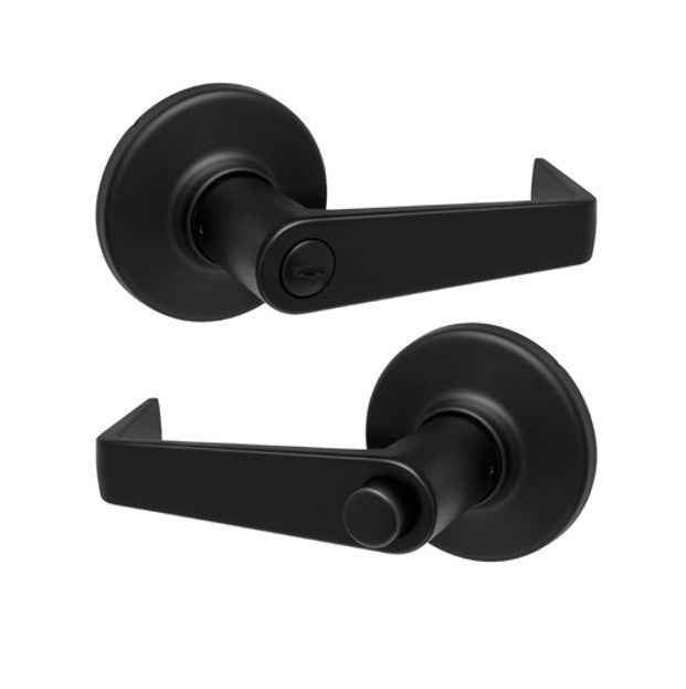 Kwikset 733KNL Kingston Lever Light Commercial Privacy Door Lock in Matte Black