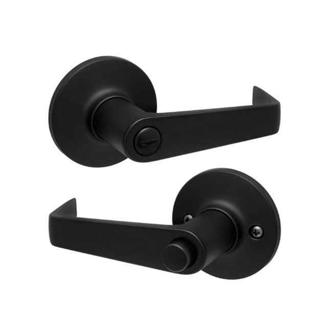 Kwikset 408CNL Light Commercial Carson Lever Privacy Door Lock in Matte Black