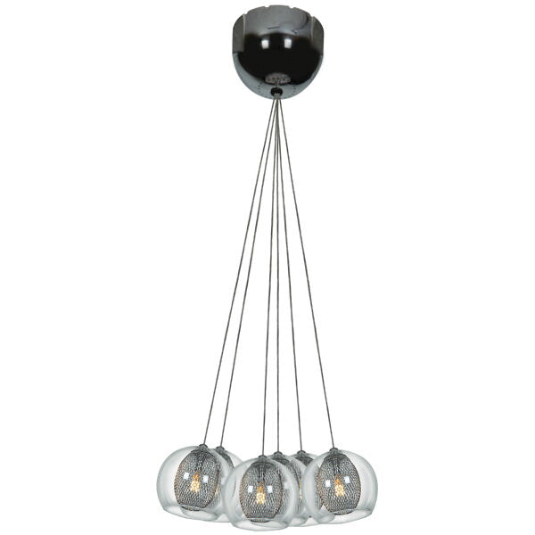 Access Lighting 52077-CH/CLR Aeria Metal Foil Encapsulated In Clear Glass Pendant Chrome
