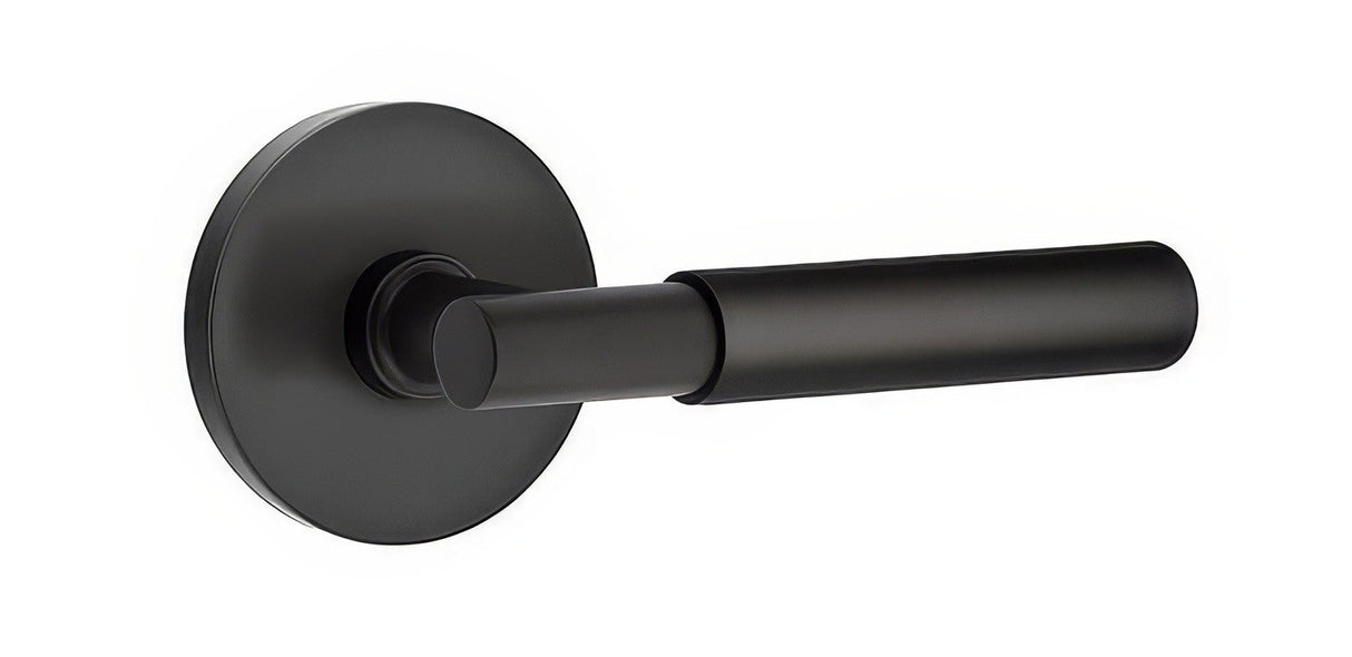 Emtek 5209MYLUS19LH flat black privacy door lever