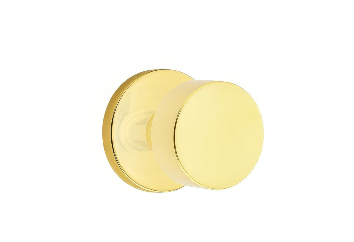 Emtek 5209ROUUS3NL unlacquered brass privacy door knob