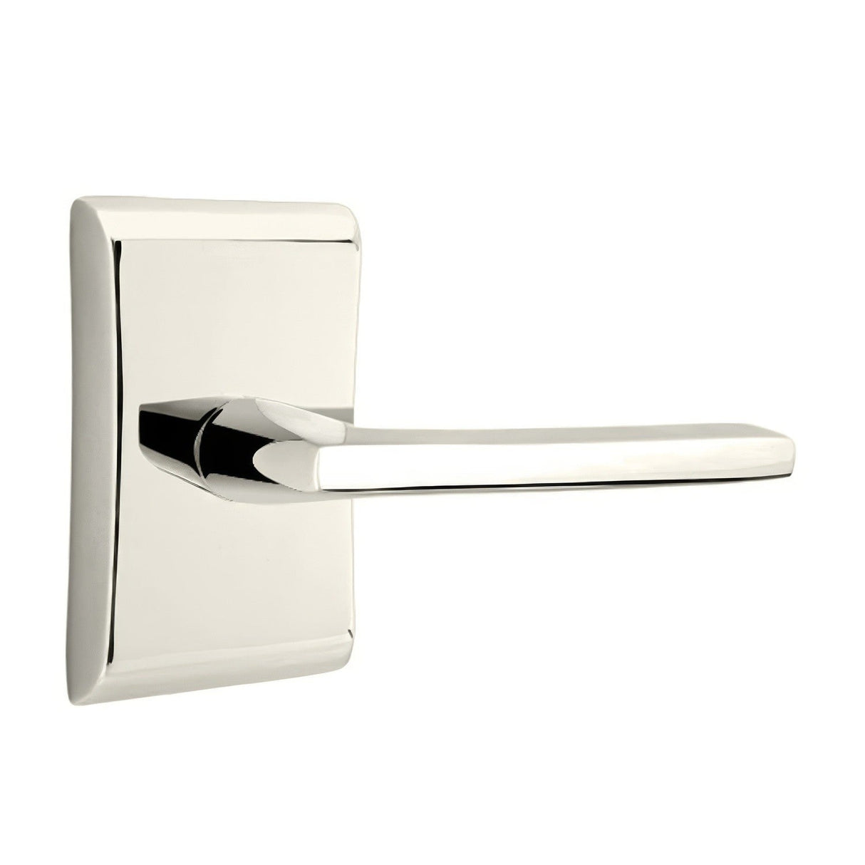 Emtek 5211HLOUS14RH polished nickel lifetime privacy door lever
