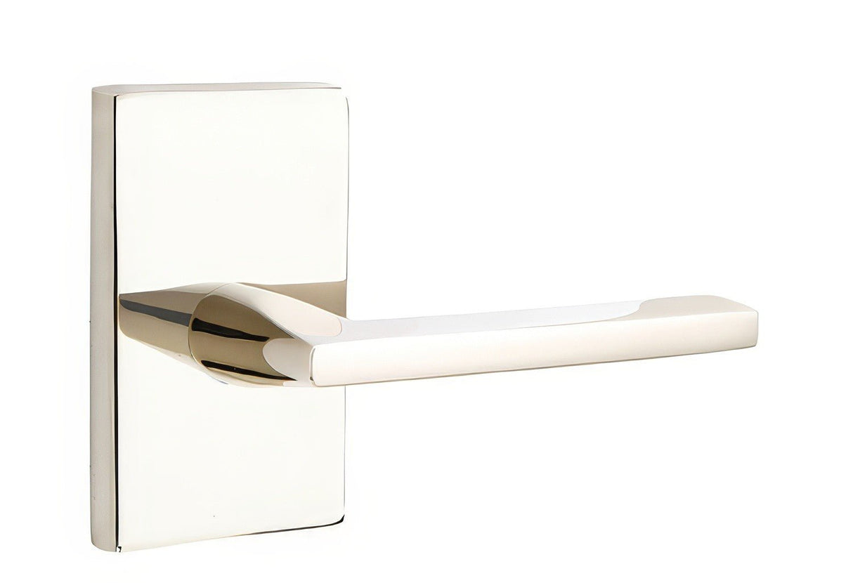 Emtek 5212HLOUS14RH polished nickel lifetime privacy door lever