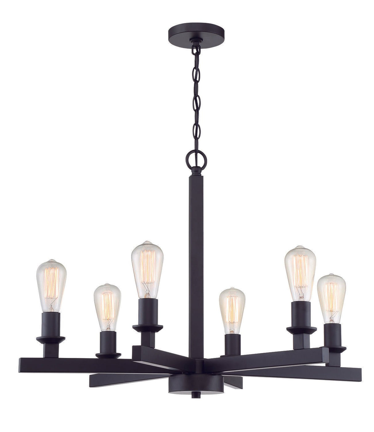 Craftmade 53126-FB Chicago 6 Light Chandelier Flat Black