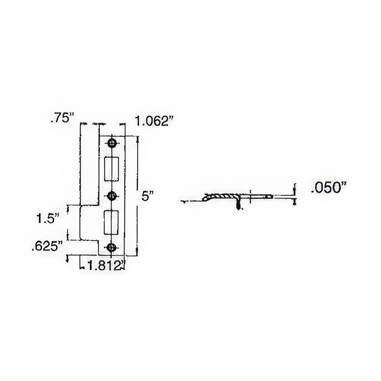Baldwin 5528056L lifetime satin nickel strike plate