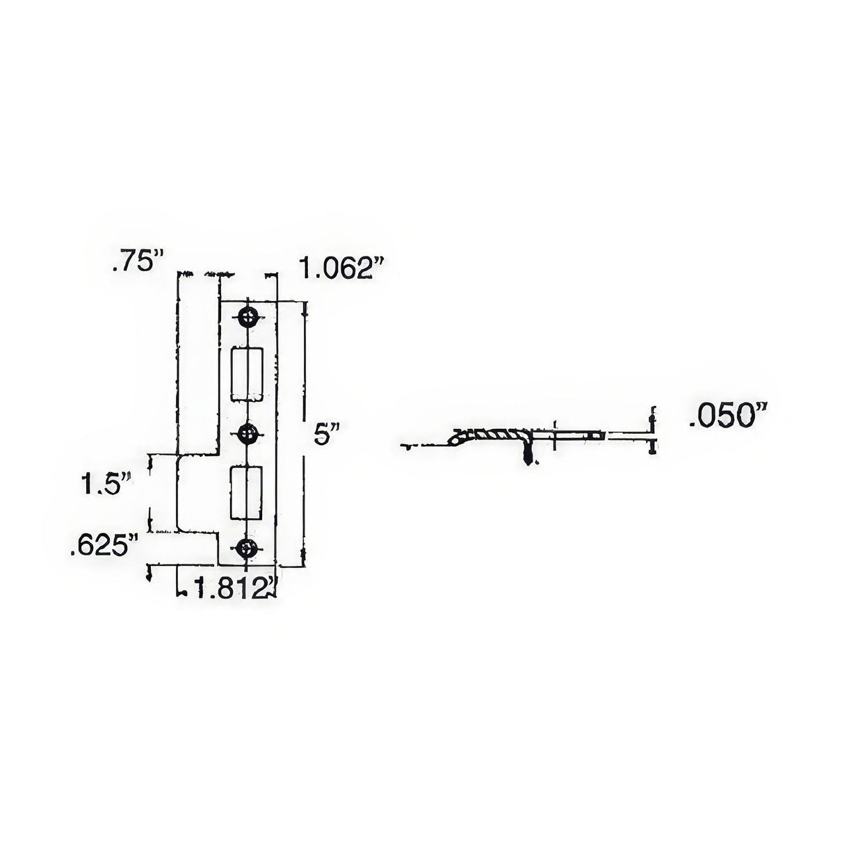 Baldwin 5528056R lifetime satin nickel strike plate