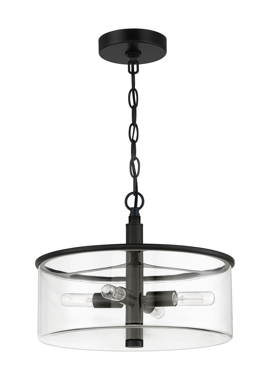 Craftmade 55654-FB flat black convertible semi flush