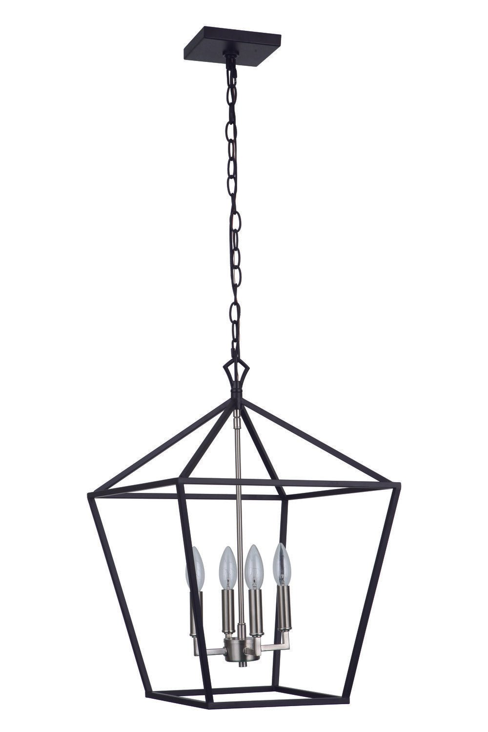 Craftmade 56335-FBBNK Flynt II 4 Light 16" Foyer Flat Black / Brushed Polished Nickel