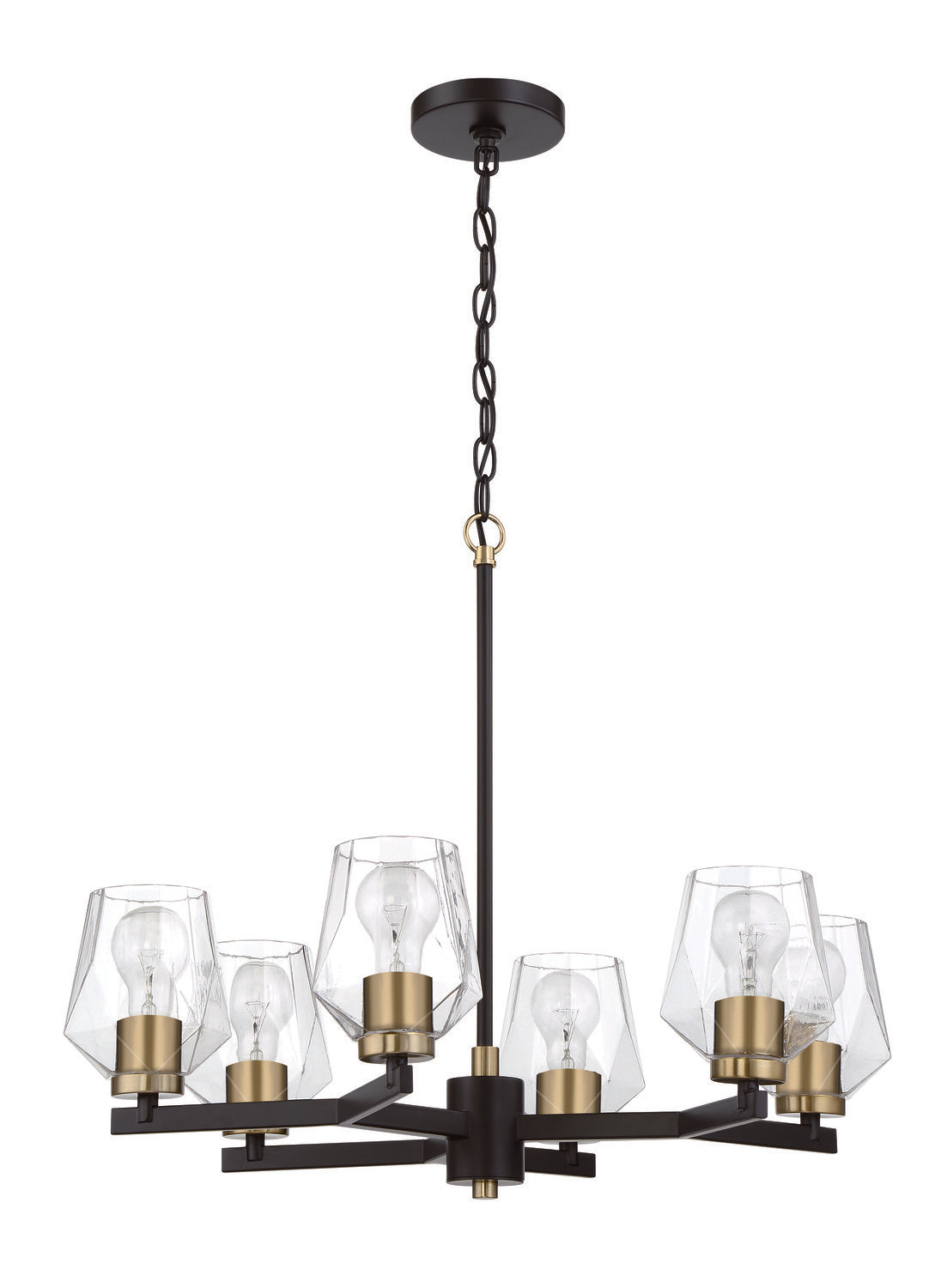 Craftmade 56926-FBSB flat black / satin brass chandelier