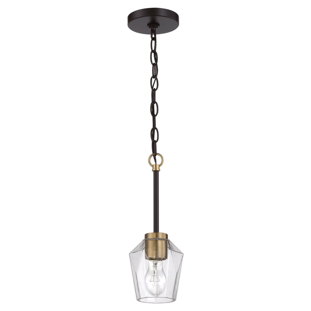 Craftmade 56991-FBSB flat black / satin brass mini pendant