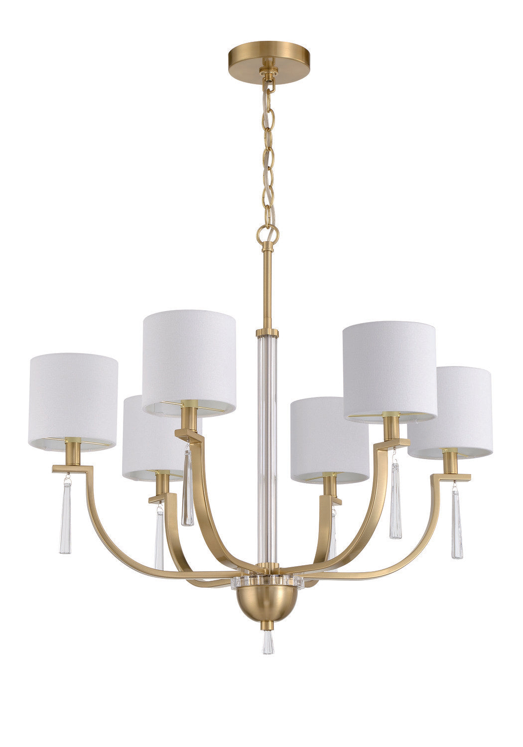 Craftmade 58226-SB satin brass chandelier