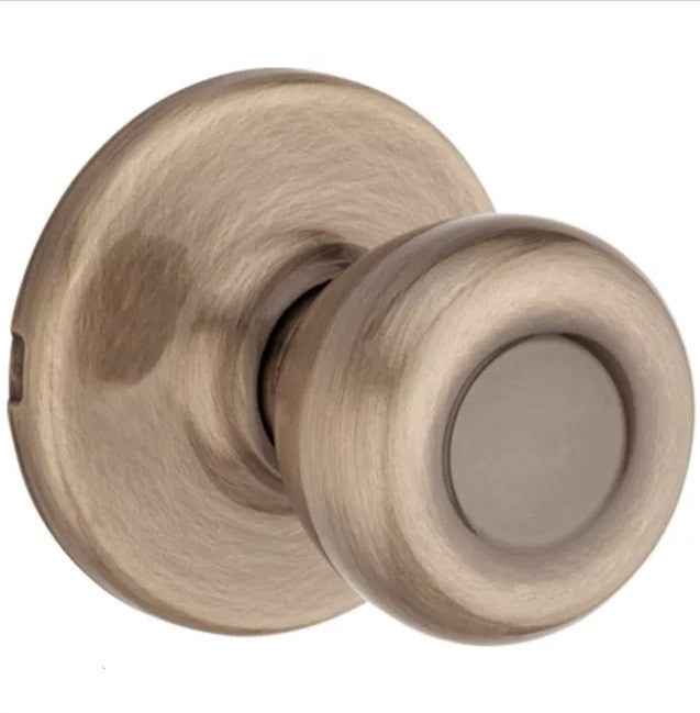 Kwikset CP200T Clear Pack Tylo Knob Passage Door Lock in Antique Brass