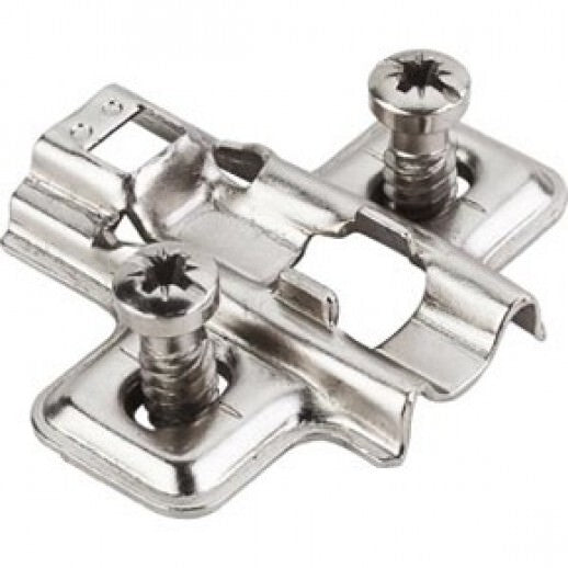 Hardware Resources Standard Duty 0 mm Non-Cam Adjustable Steel Plate with Euro Screws for 700, 725, 900 and 1750 Series Hinges