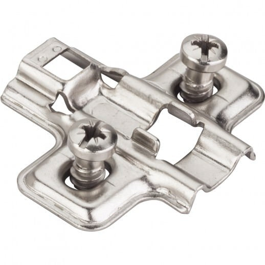 Hardware Resources Standard Duty 0 mm Non-Cam Adjustable Steel Plate with Shortened Euro Screws for 700, 725, 900 and 1750 Series Hinges