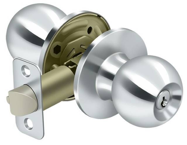 Deltana 6171-26 St. Thomas Single Cylinder Keyed Entry Door Knob Chrome