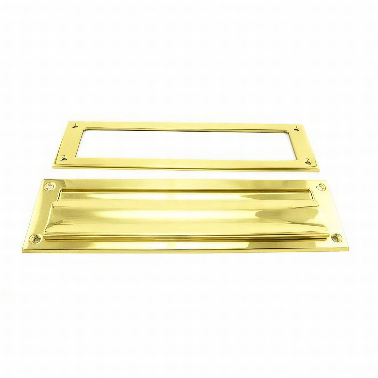 Ives 620B3 polished brass letter box plate