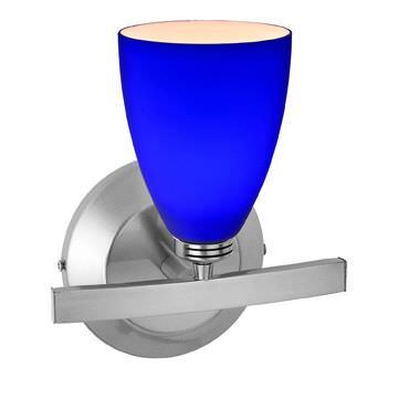 Access Lighting 63811-19-MC/COB matte chrome / cobalt blue vanity light