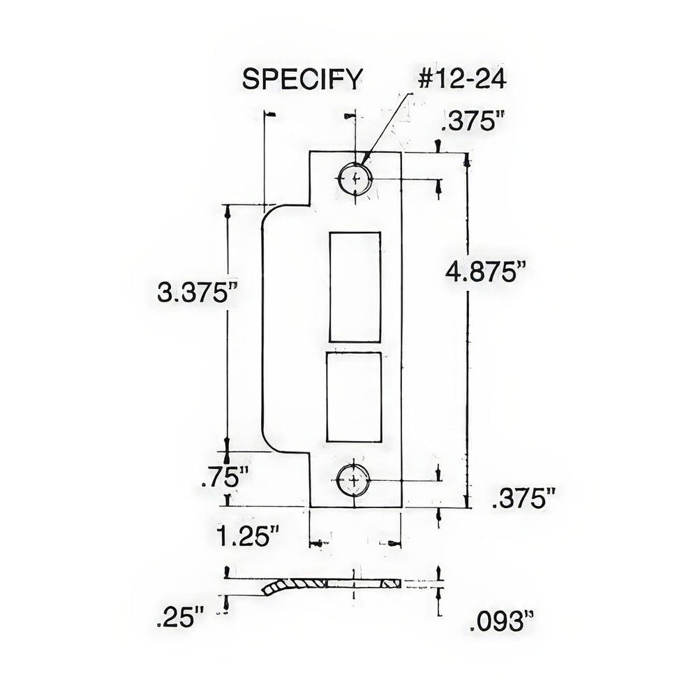 Baldwin 6339050L158 satin brass and black strike plate