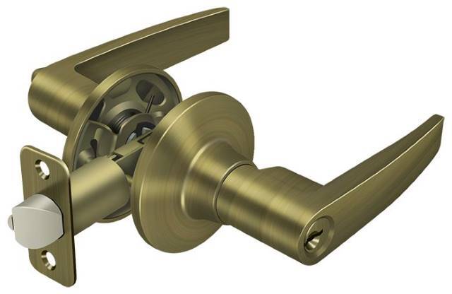 Deltana 6411-5 Morant Keyed Entry Single Cylinder Door Lever Antique Brass