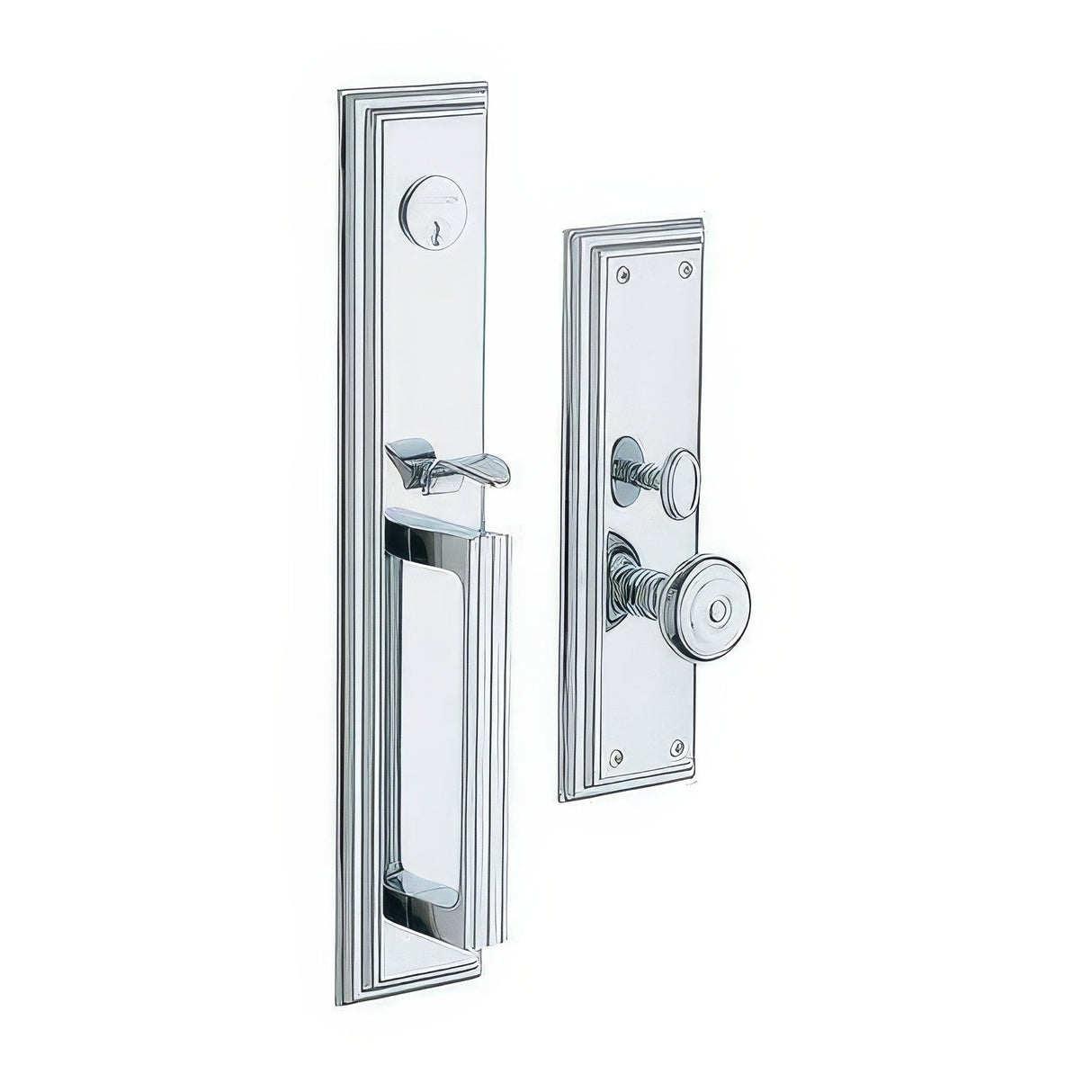 Baldwin 6542260ENTR polished chrome 6542.entr tremont single cylinder mortise handleset trim set