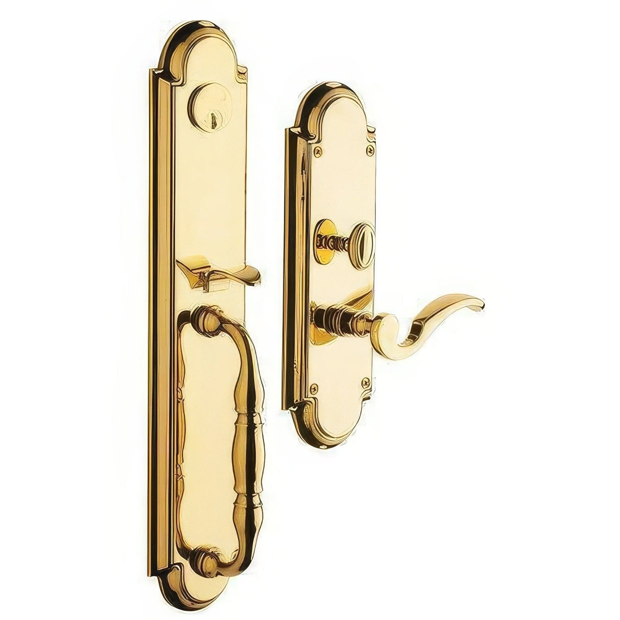 Baldwin 6544003LDBL lifetime polished brass handleset trim pack