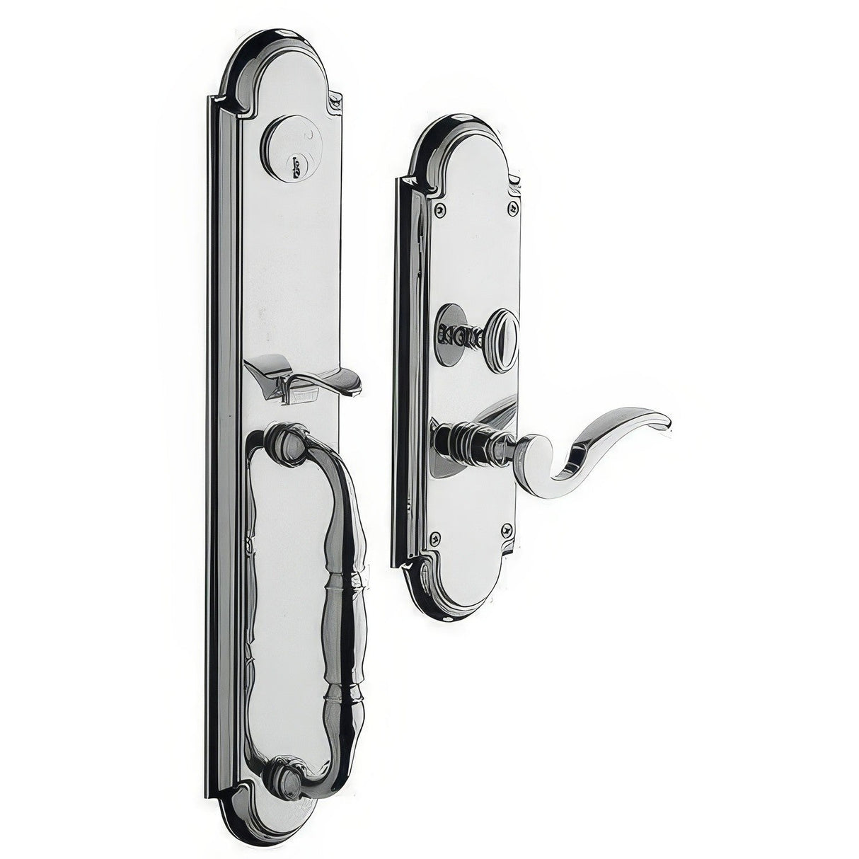 Baldwin 6544260RENT polished chrome 6544.rent hamilton right hand single cylinder mortise handleset trim set