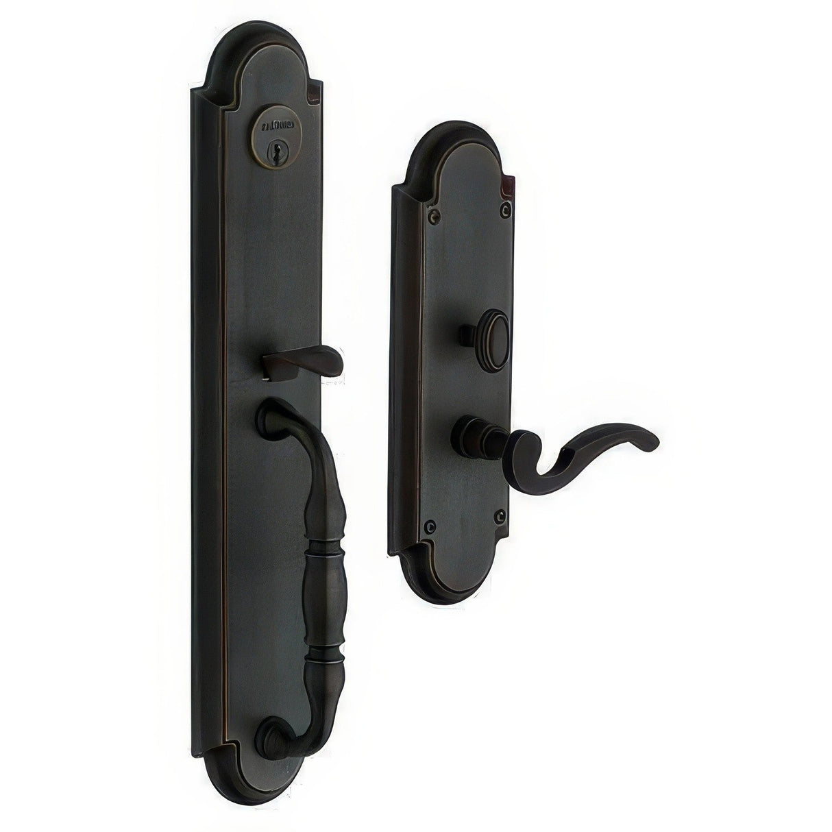 Baldwin 6544402LFD distressed oil rubbed bronze handleset trim pack