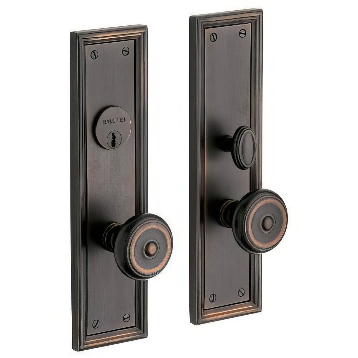 Baldwin 6547112ENTR venetian bronze 6547.entr nashville single cylinder mortise handleset trim set