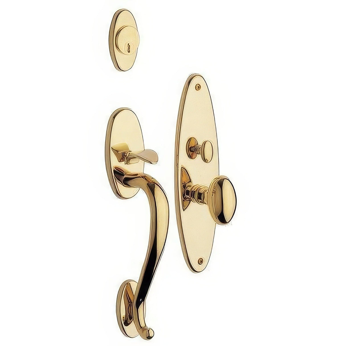 Baldwin 6560003DBLC lifetime polished brass handleset trim pack