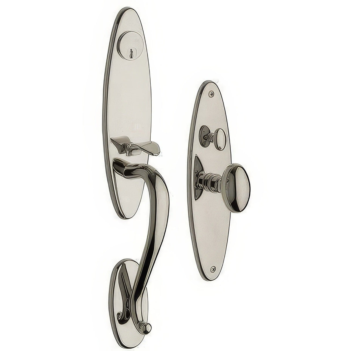Baldwin 6573055ENTR lifetime polished nickel 6573.entr springfield single cylinder mortise handleset trim set