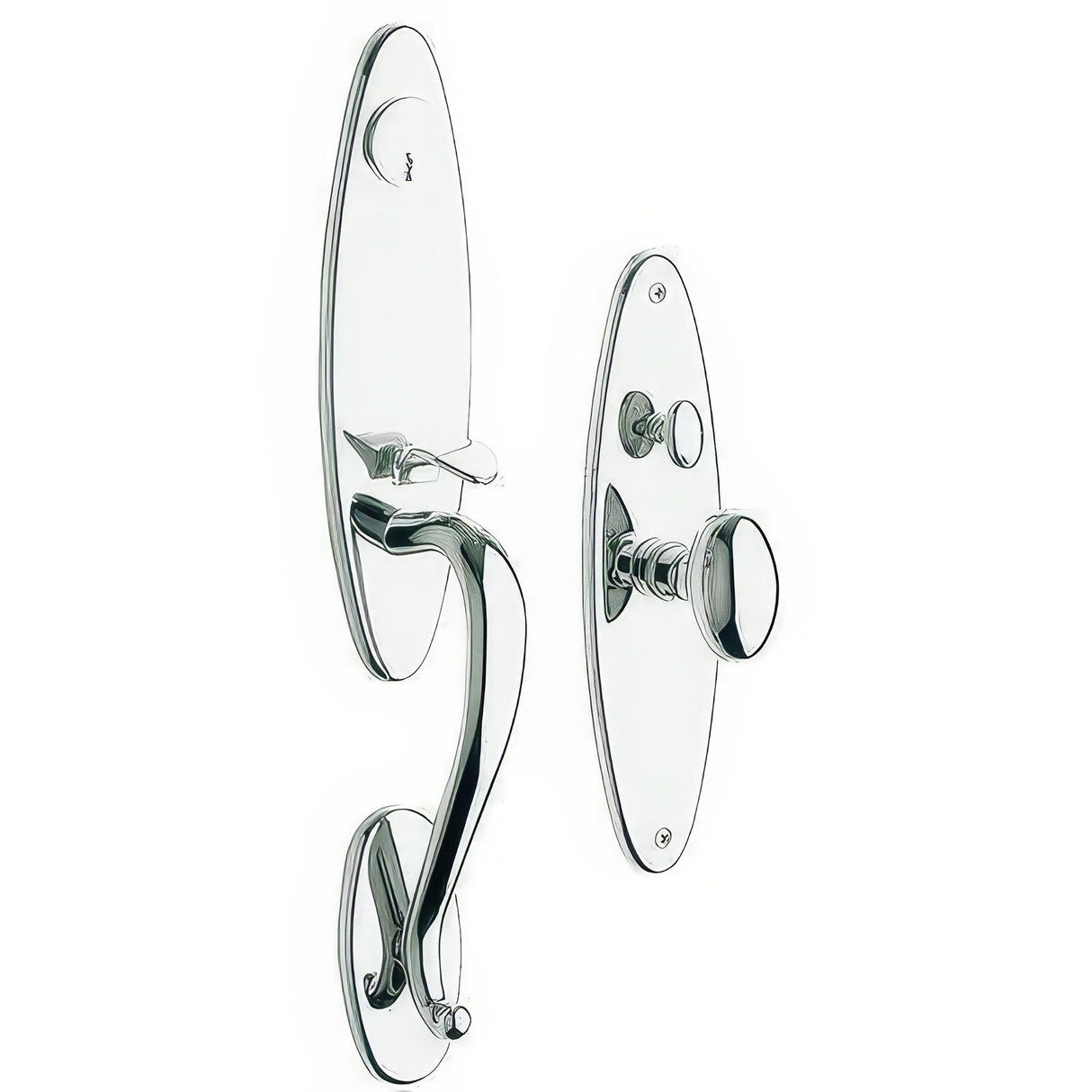 Baldwin 6573260ENTR polished chrome 6573.entr springfield single cylinder mortise handleset trim set