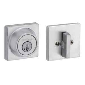 Kwikset 660SQT Single Cylinder Square Deadbolt SmartKey in Satin Chrome