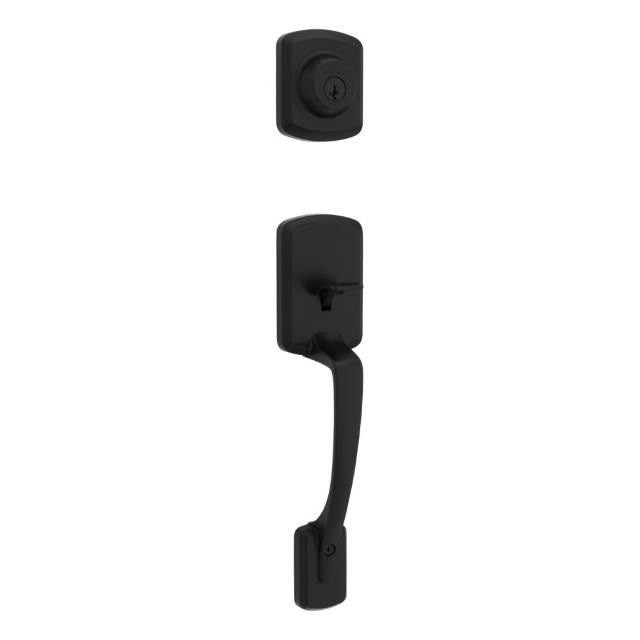 Kwikset 687HYHLIP Henley Single Cylinder Exterior Handleset SmartKey in Matte Black