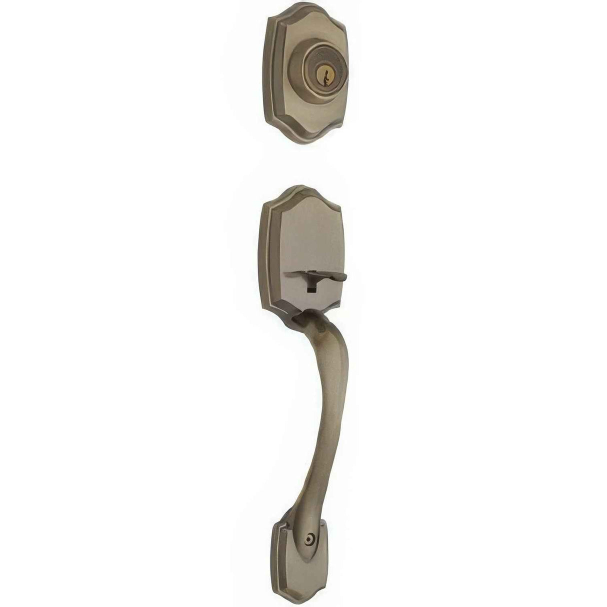 Kwikset 687BWLIP-5S antique brass single cylinder handleset