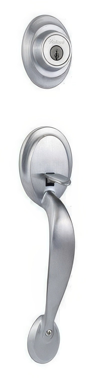 Kwikset 689DALIP-26D satin chrome double cylinder handleset