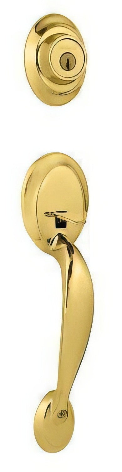 Kwikset 689DALIP-3 polished brass double cylinder handleset