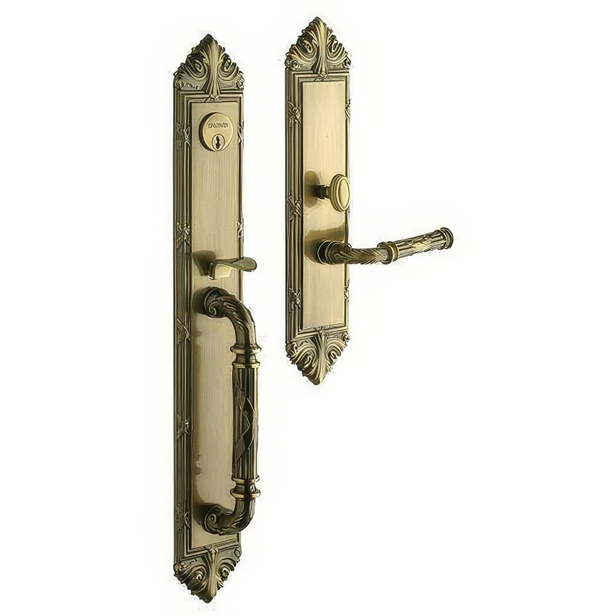 Baldwin 6952050LFD satin brass and black dummy set