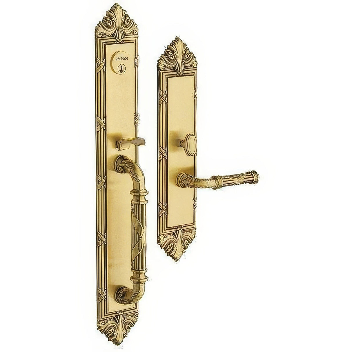 Baldwin 6952060LFD satin brass and brown dummy set