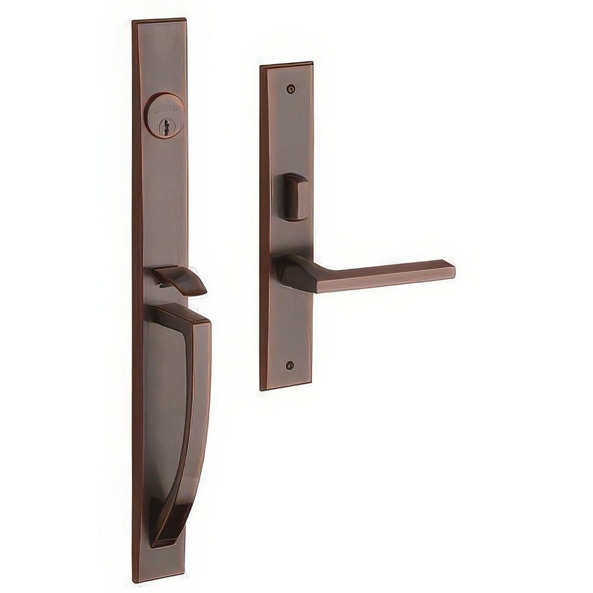 Baldwin 6966112LENT venetian bronze 6966.lent lakeshore left hand single cylinder mortise handleset trim set