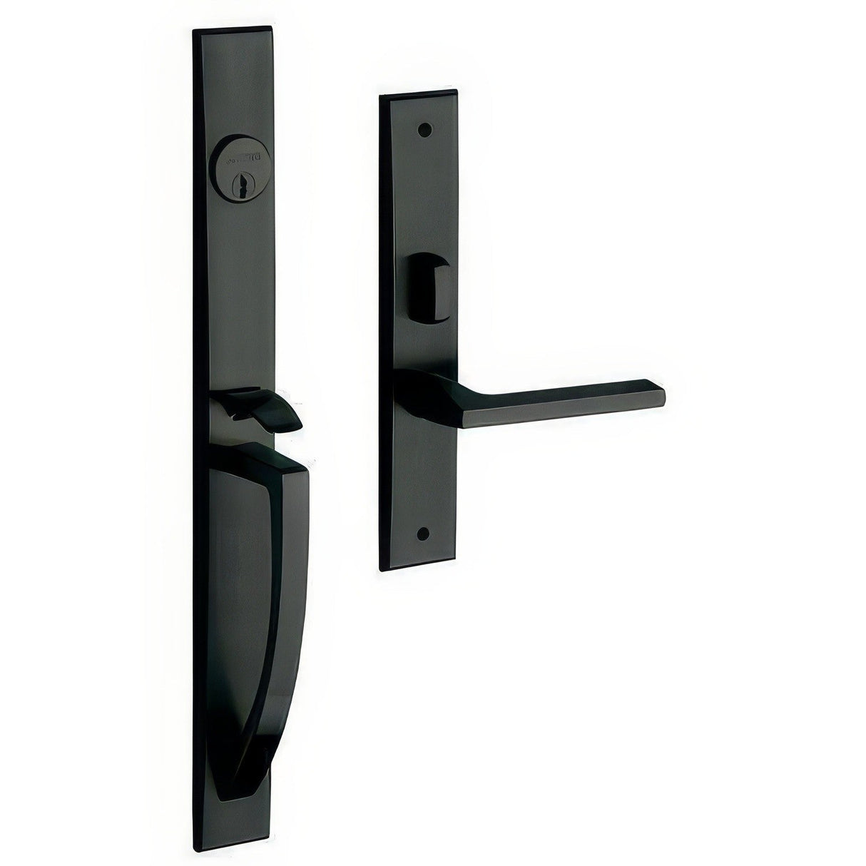 Baldwin 6966190RENT satin black 6966.rent lakeshore right hand single cylinder mortise handleset trim set