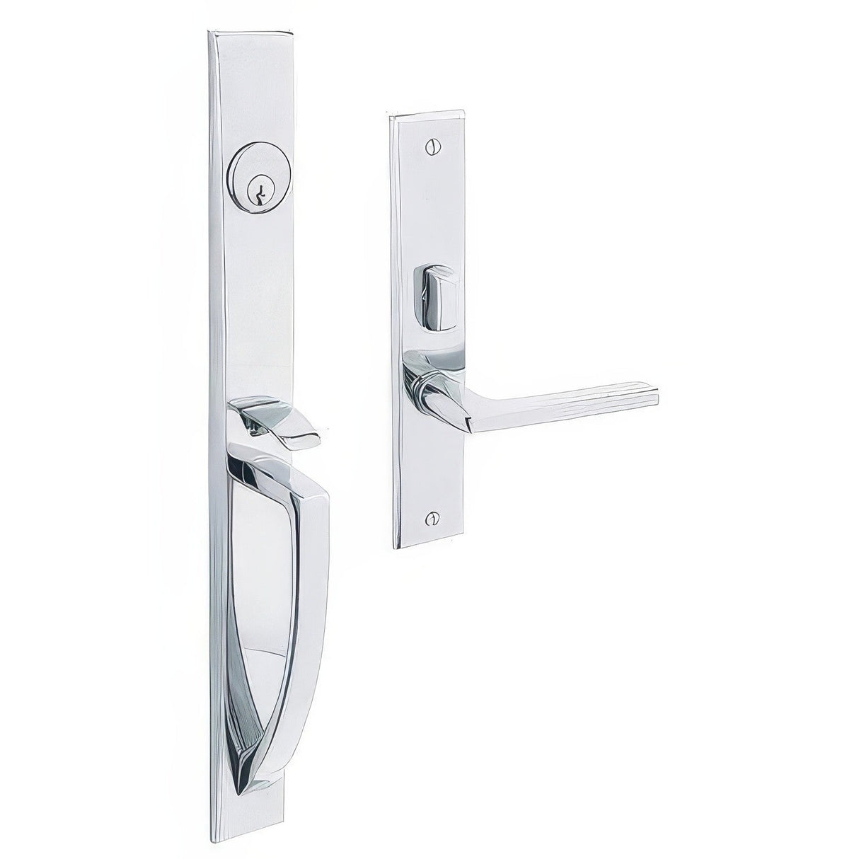 Baldwin 6966260LENT polished chrome 6966.lent lakeshore left hand single cylinder mortise handleset trim set