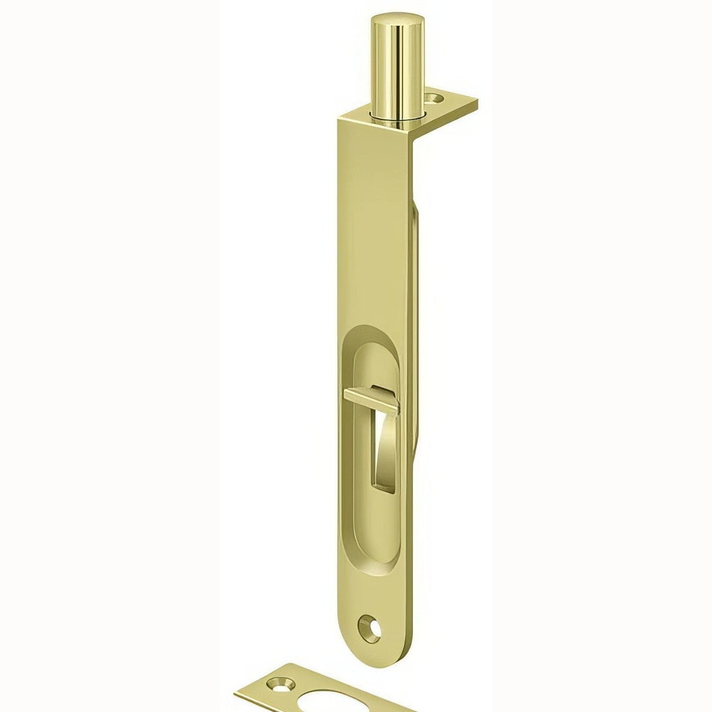 Deltana 6FBR3 polished brass flush bolt
