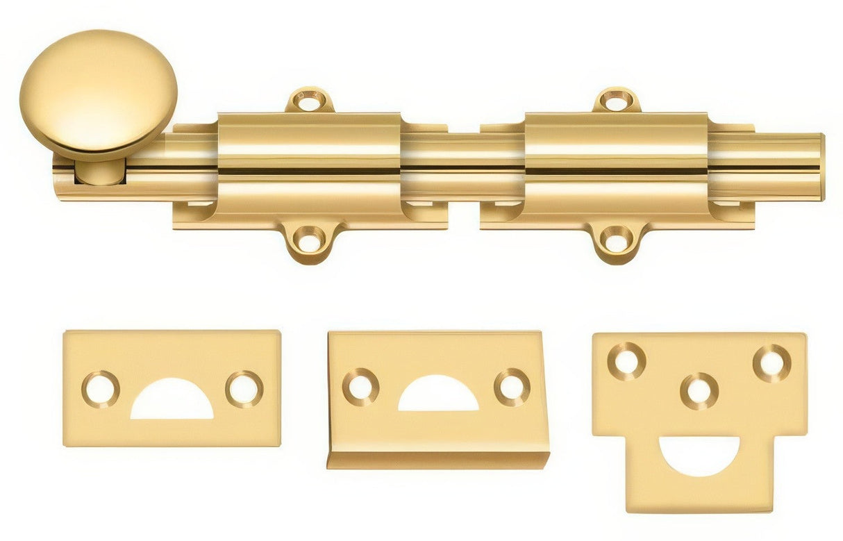 Deltana 6SB003 lifetime polished brass surface bolt