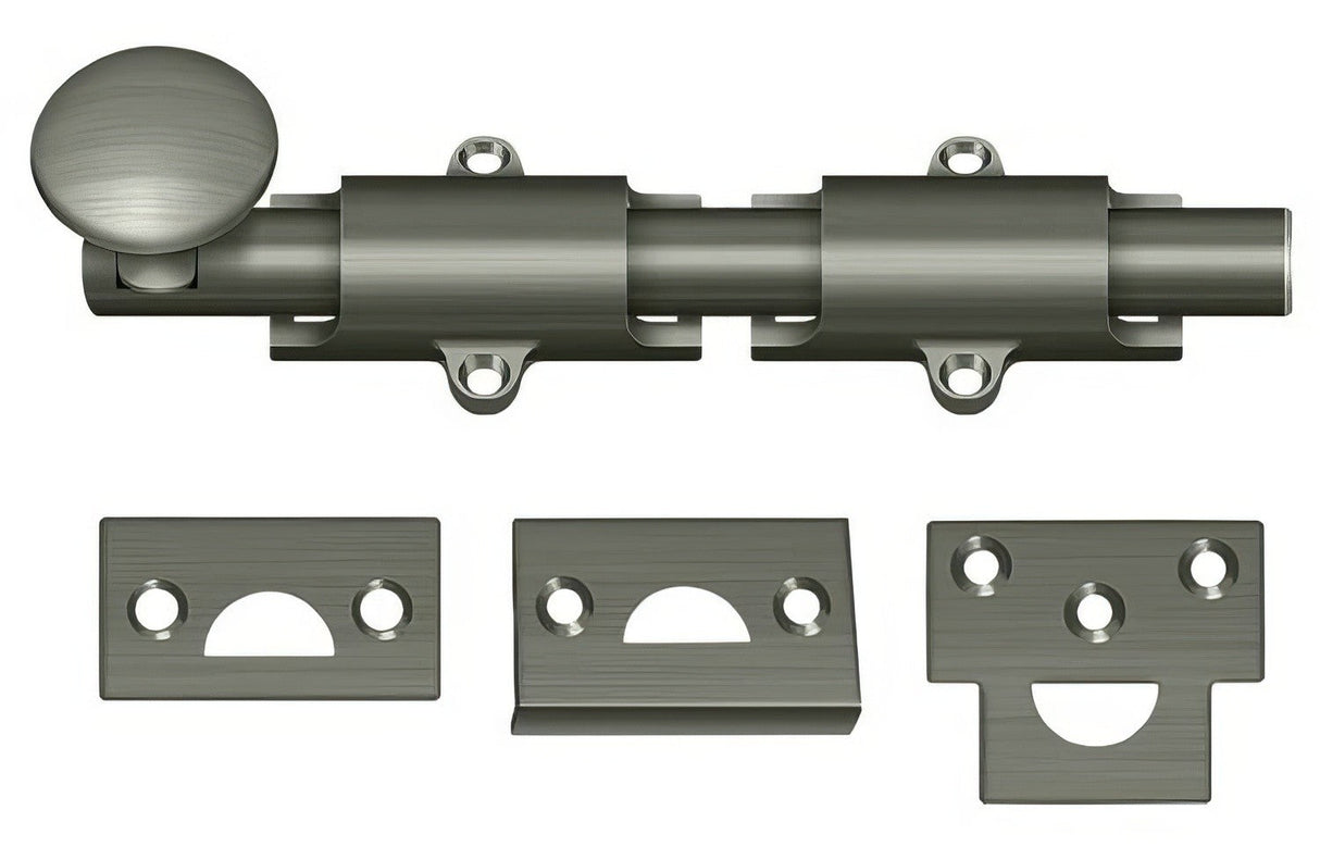 Deltana 6SB15A antique nickel surface bolt