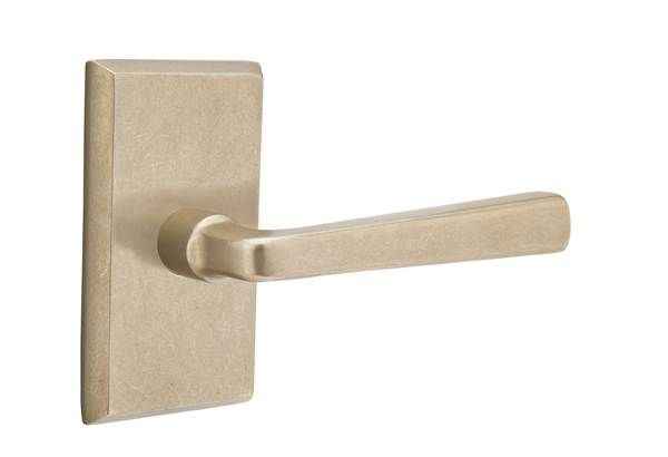 Emtek Lever Dummy Pair with Style # 3 Rose for 1-3/8" to 2" Door - Left Hand in Tumbled White Bronze
