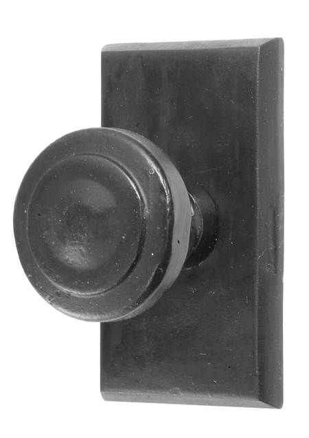 Emtek Knob 2-3/8" Backset Passage with Style # 3 Rose for 1-3/8" to 2" Door - Reversible in Flat Black Bronze